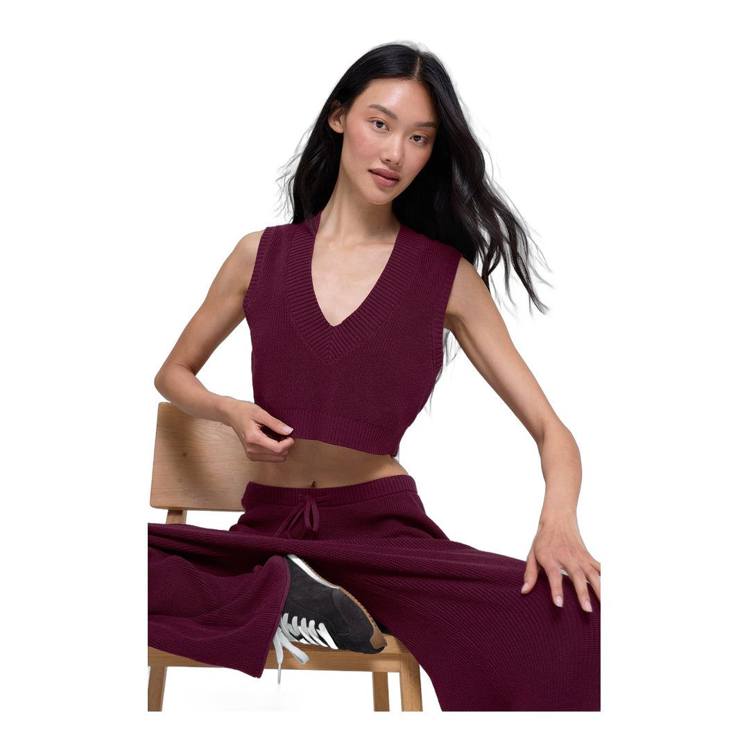 alo Supernatural Sweater Tank - Burgundy by Alo Yoga