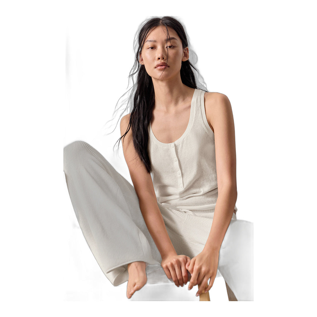 alo Supernatural Sweater Henley Tank - Ivory by Alo Yoga