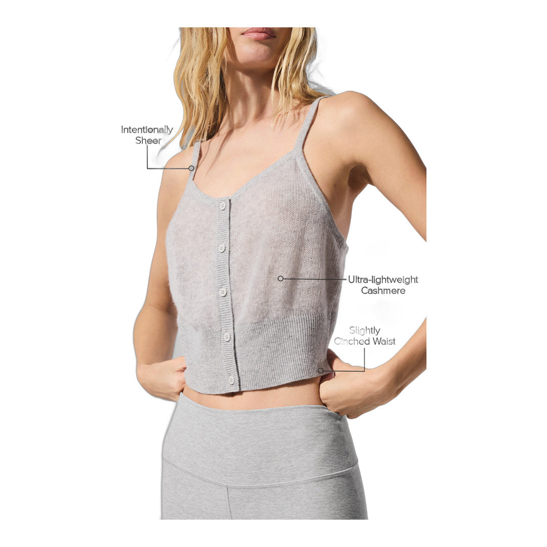 alo Sheer Cashmere Tank - Athletic Heather Grey by Alo Yoga