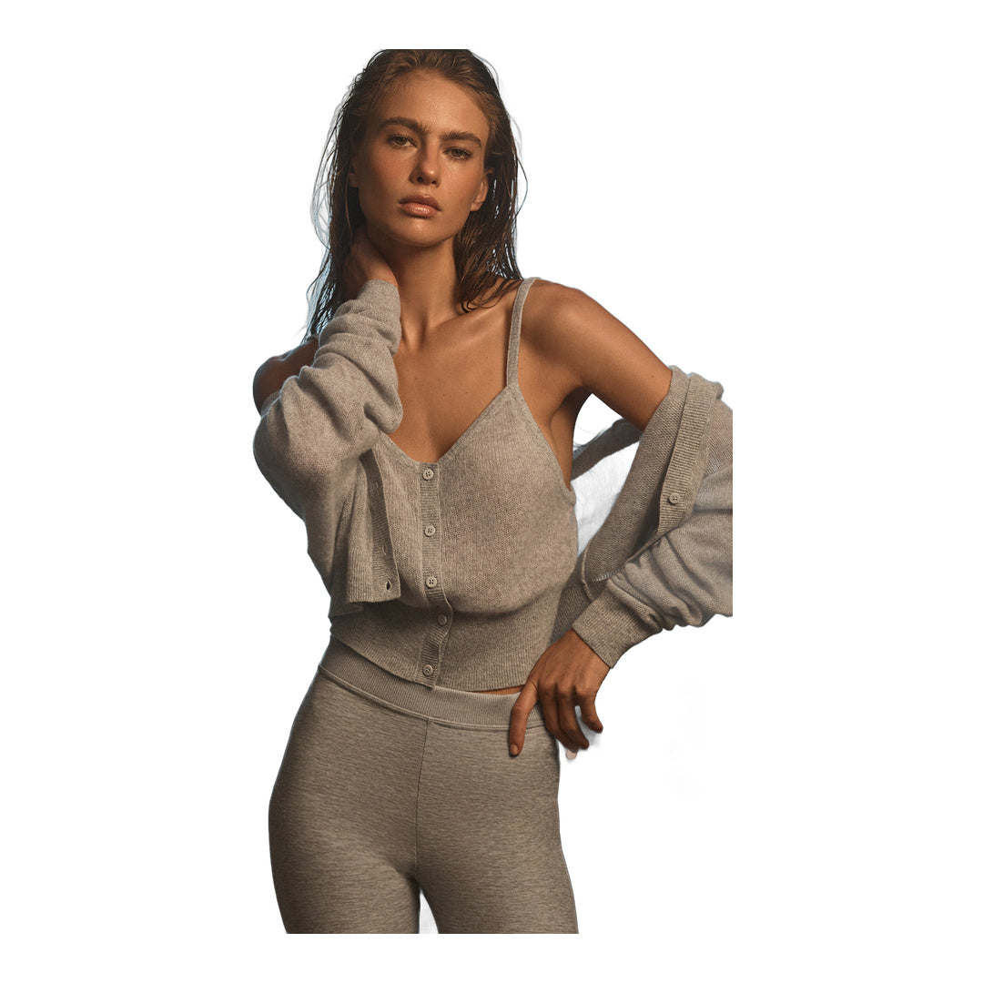alo Sheer Cashmere Tank - Athletic Heather Grey by Alo Yoga