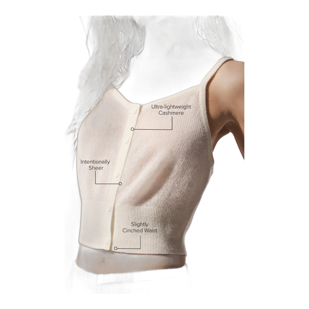 alo Sheer Cashmere Tank - Ivory by Alo Yoga