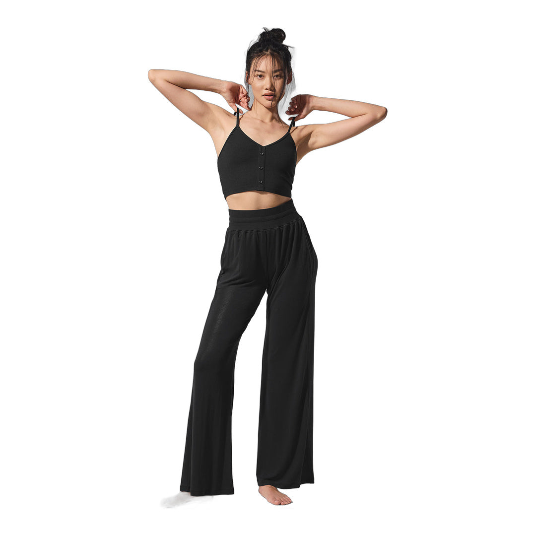 alo Ribbed Delicate Lounge Tank - Black by Alo Yoga