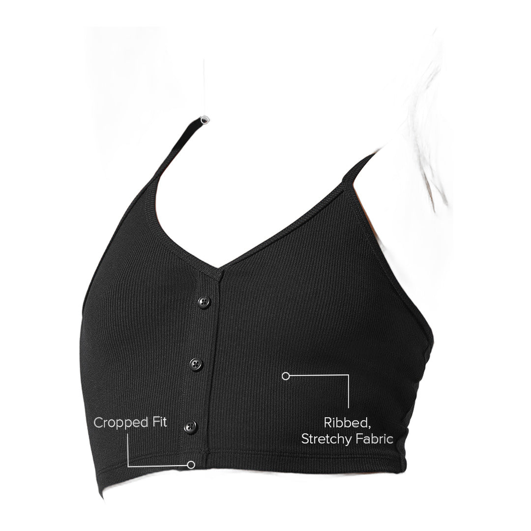 alo Ribbed Delicate Lounge Tank - Black by Alo Yoga