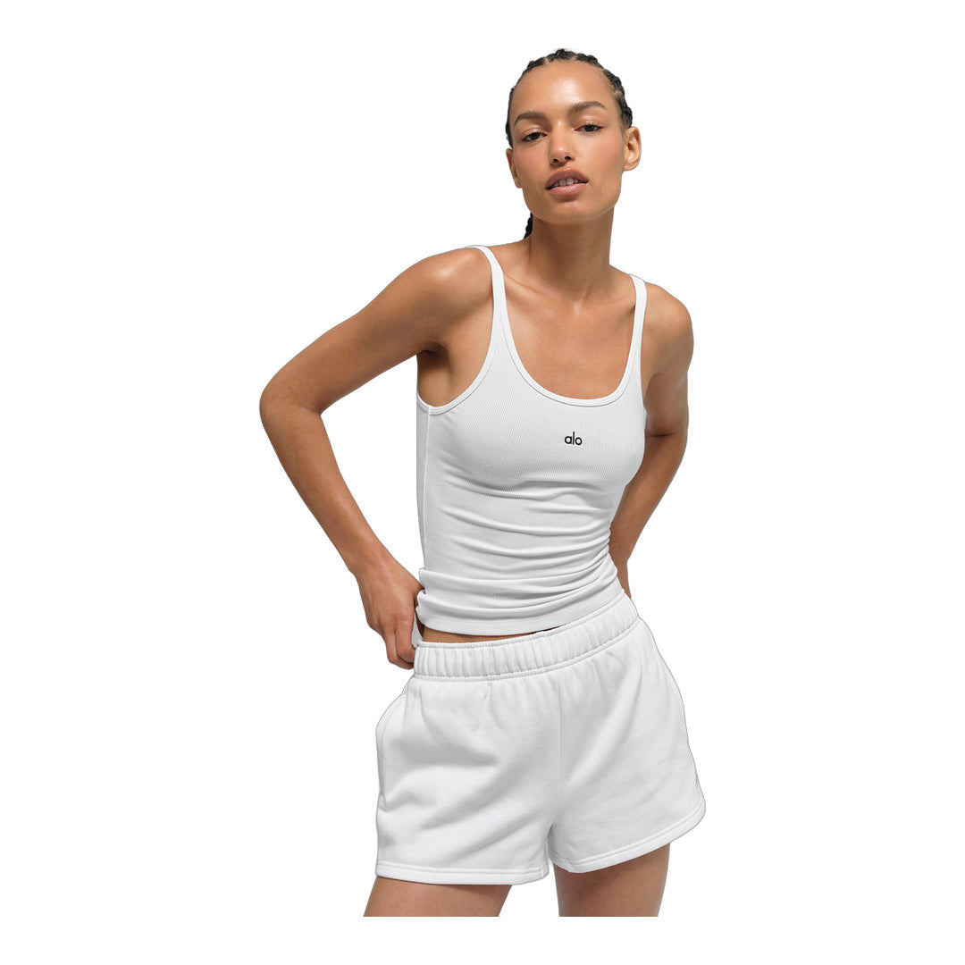 alo Ribbed Prosper Tank - White by Alo Yoga