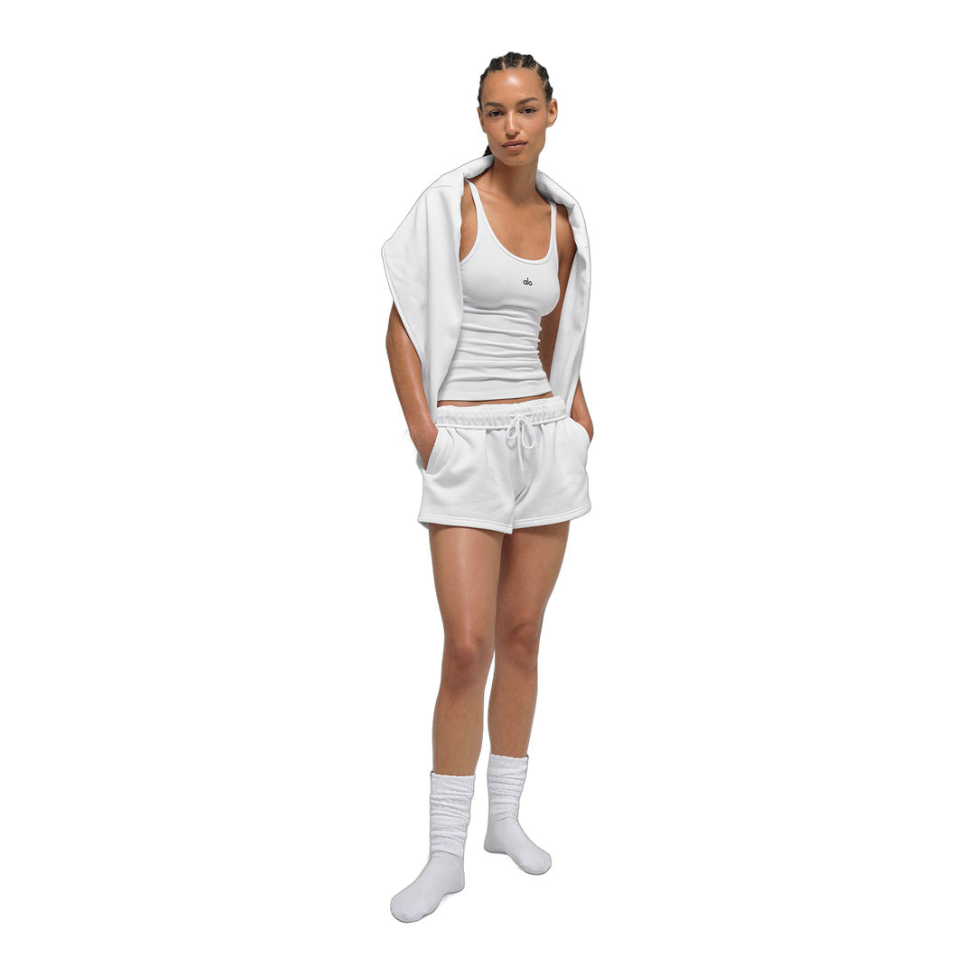 alo Ribbed Prosper Tank - White by Alo Yoga