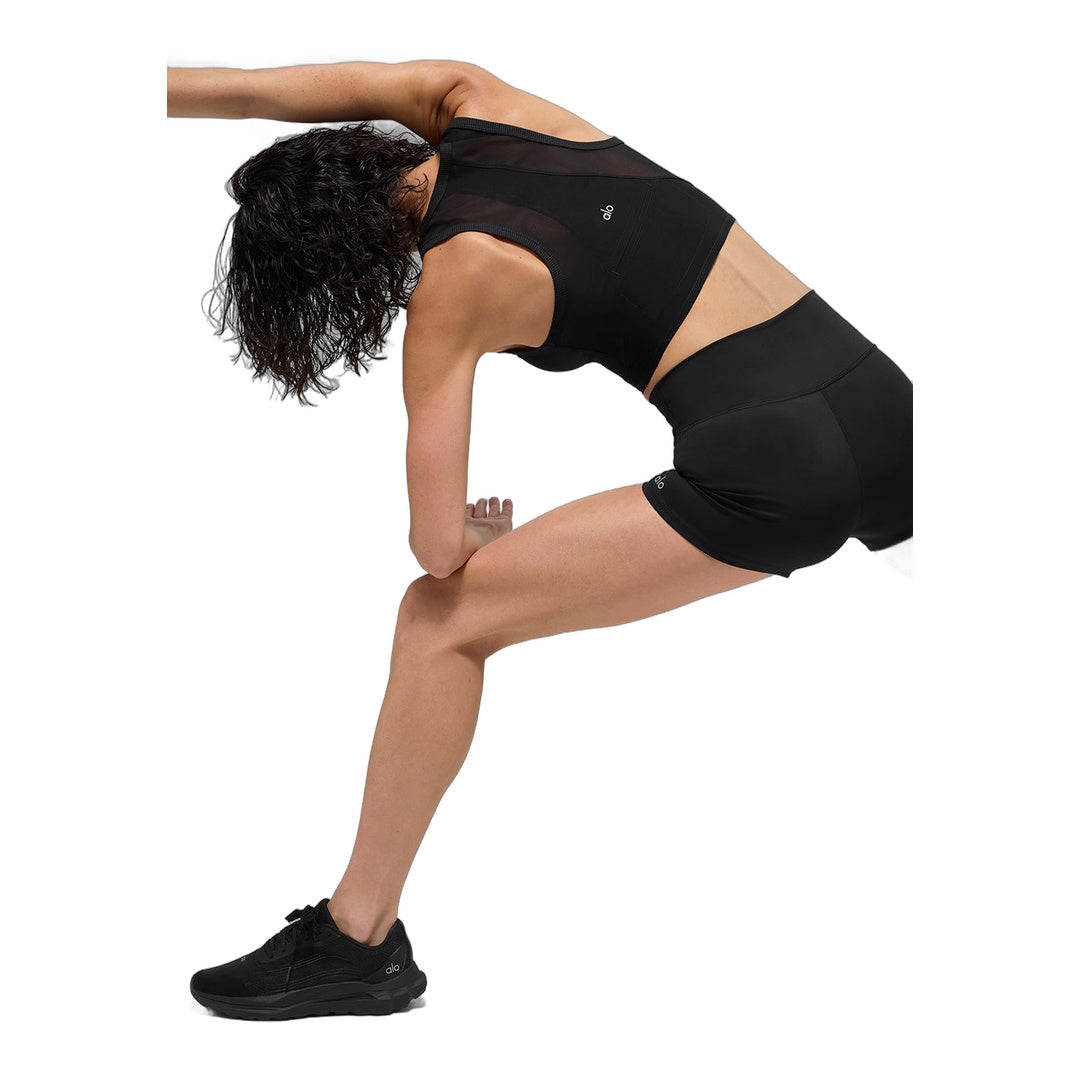 alo Mesh Front Runner Tank - Black by Alo Yoga