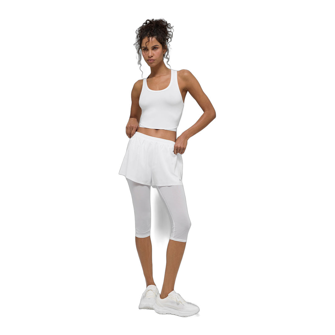 alo Mesh Front Runner Tank - White by Alo Yoga