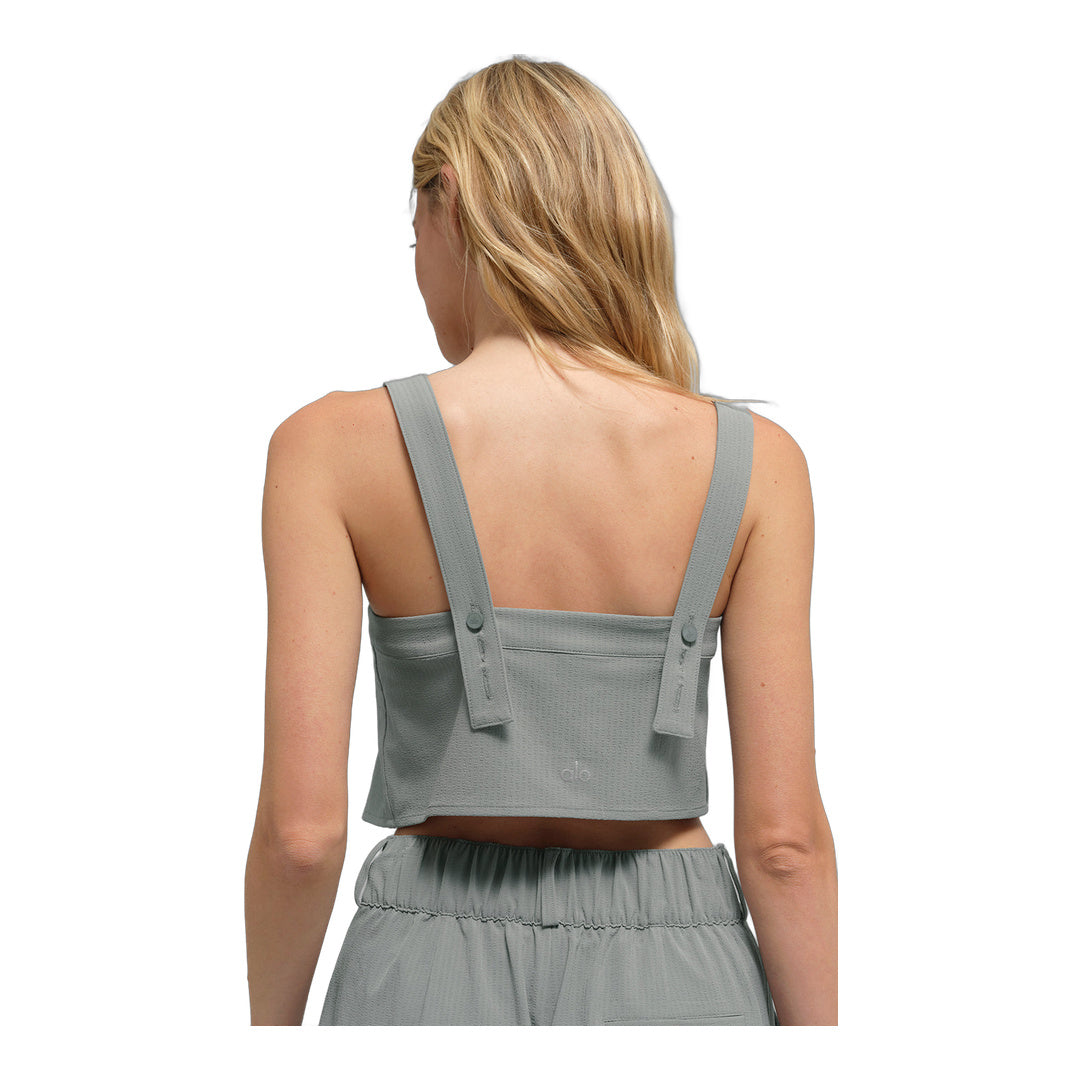 alo Cropped Dreamscape Tank - Lunar Grey by Alo Yoga