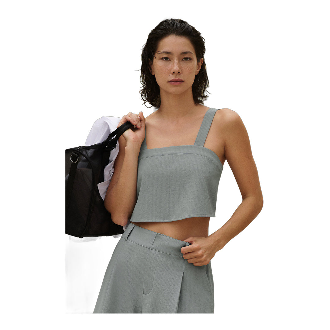 alo Cropped Dreamscape Tank - Lunar Grey by Alo Yoga