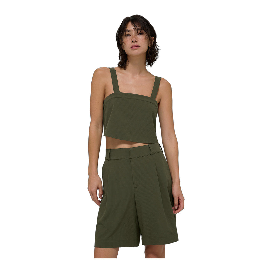 alo Cropped Dreamscape Tank - Green Olive by Alo Yoga