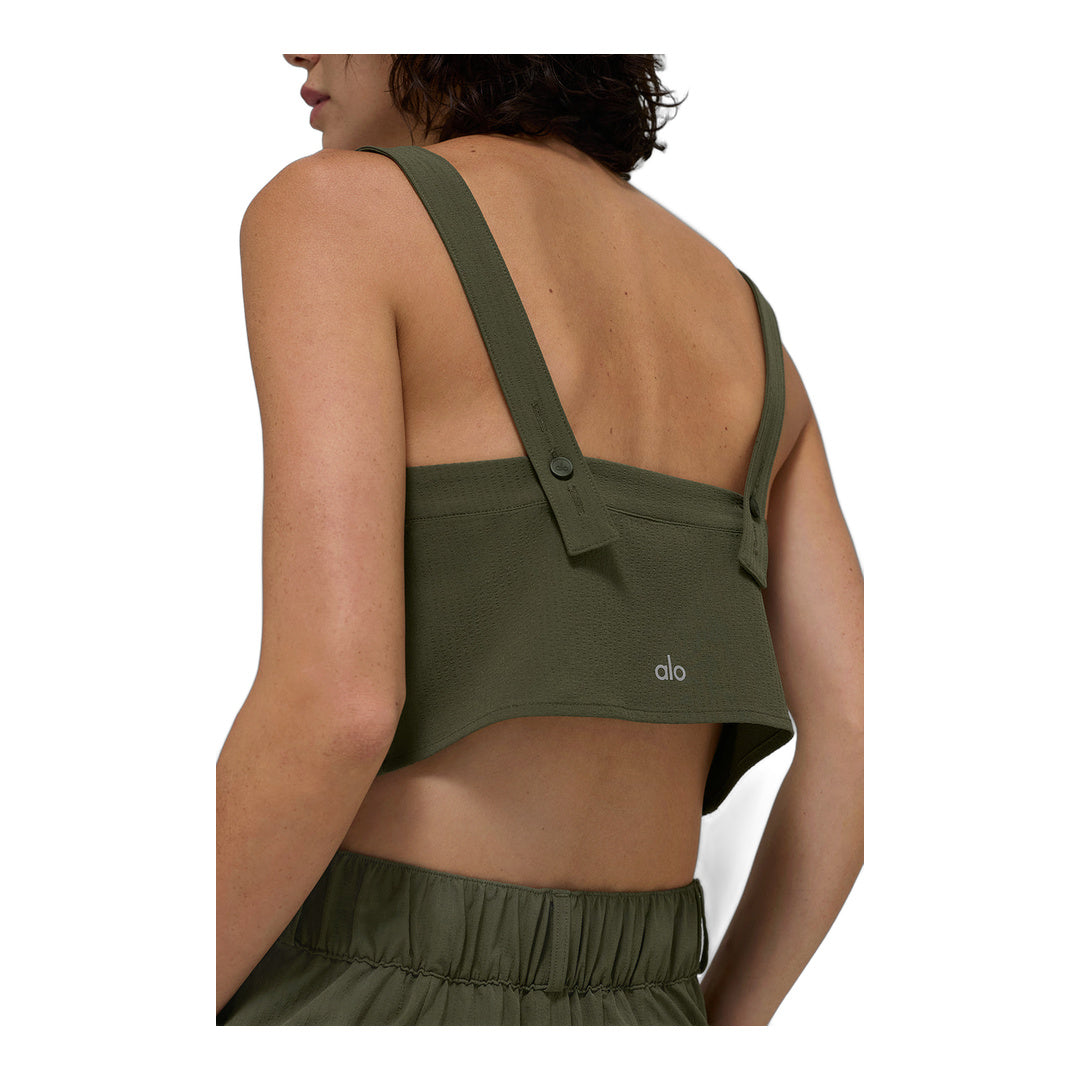 alo Cropped Dreamscape Tank - Green Olive by Alo Yoga