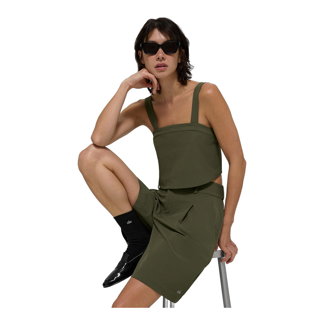 alo Cropped Dreamscape Tank - Green Olive by Alo Yoga