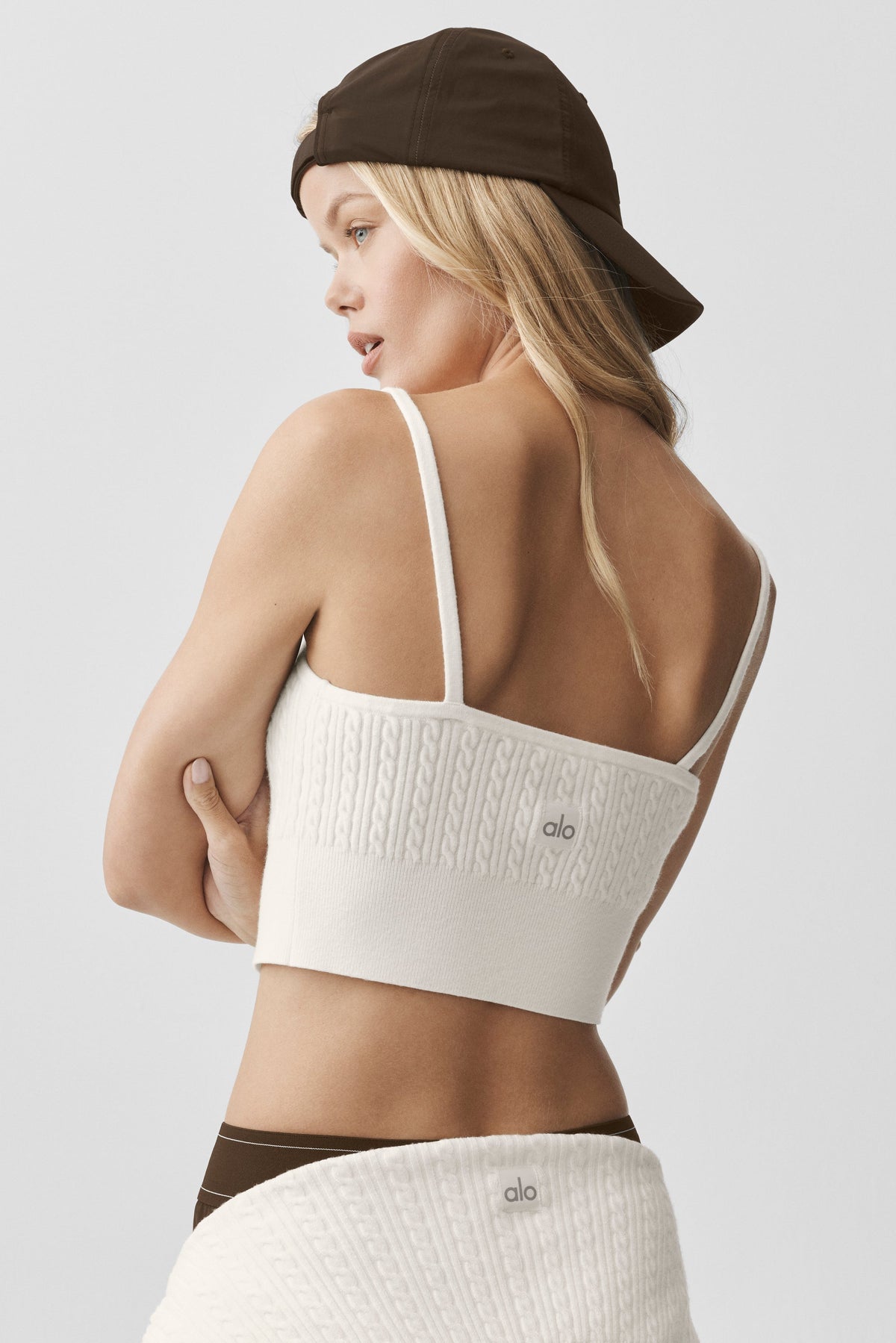 Alo Yoga Mini Cable Sweater Tank in Ivory, product image 3 of 5