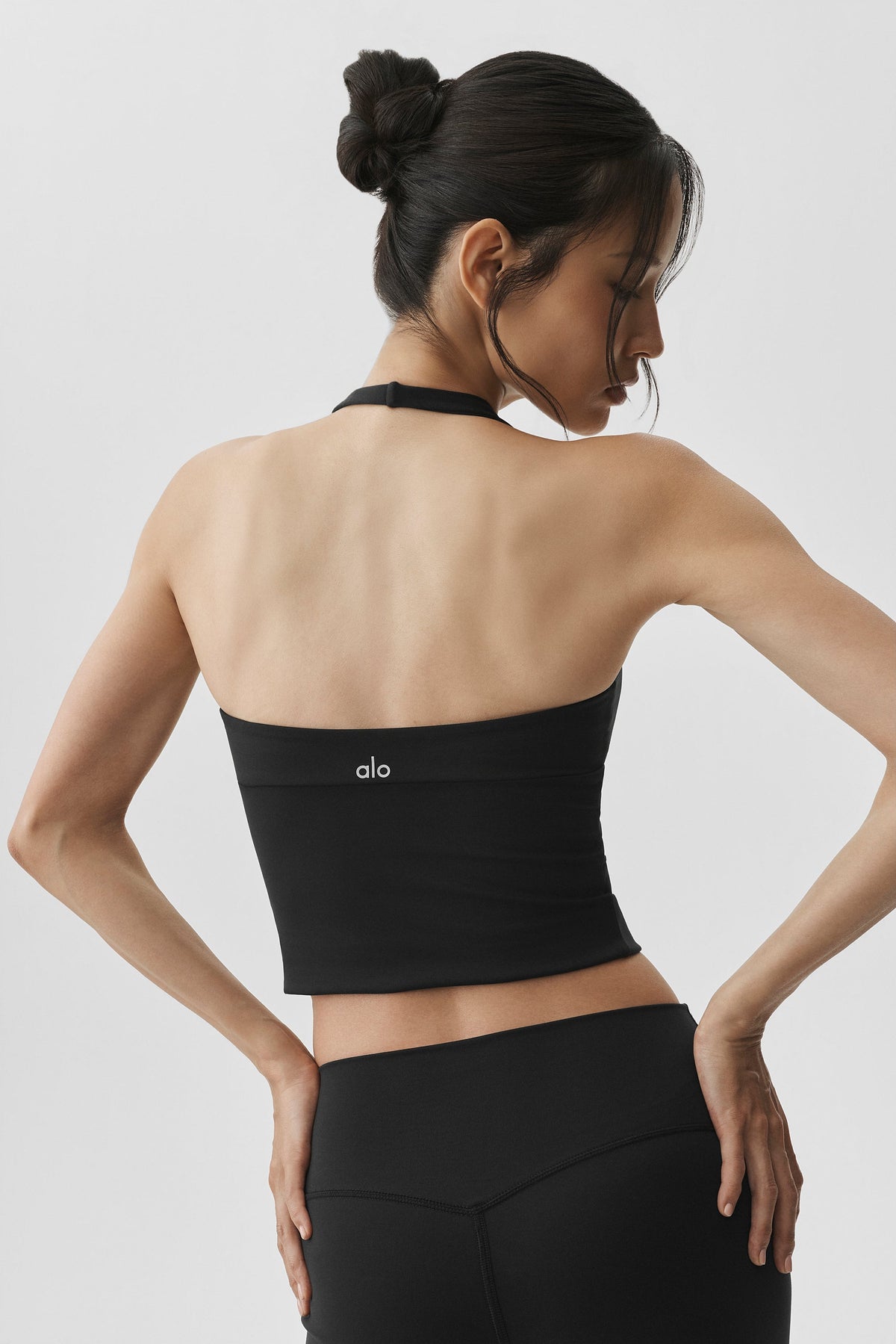 Alo Yoga Softsculpt Precision Halter Tank in Black, product image 3 of 5