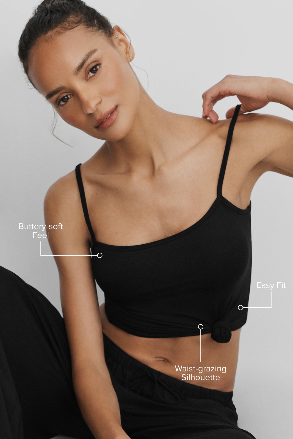 Alo Yoga Alosoft Finesse Cami Tank in Black, product image 2 of 6