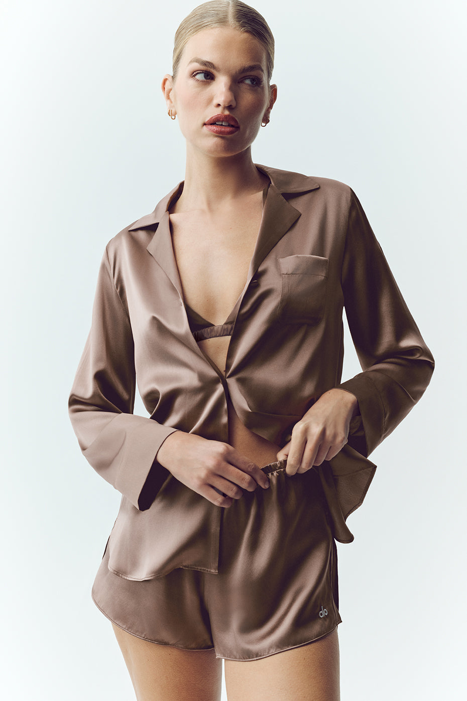 Silk Luminous Button Up - Alpine Cocoa (W31036P)