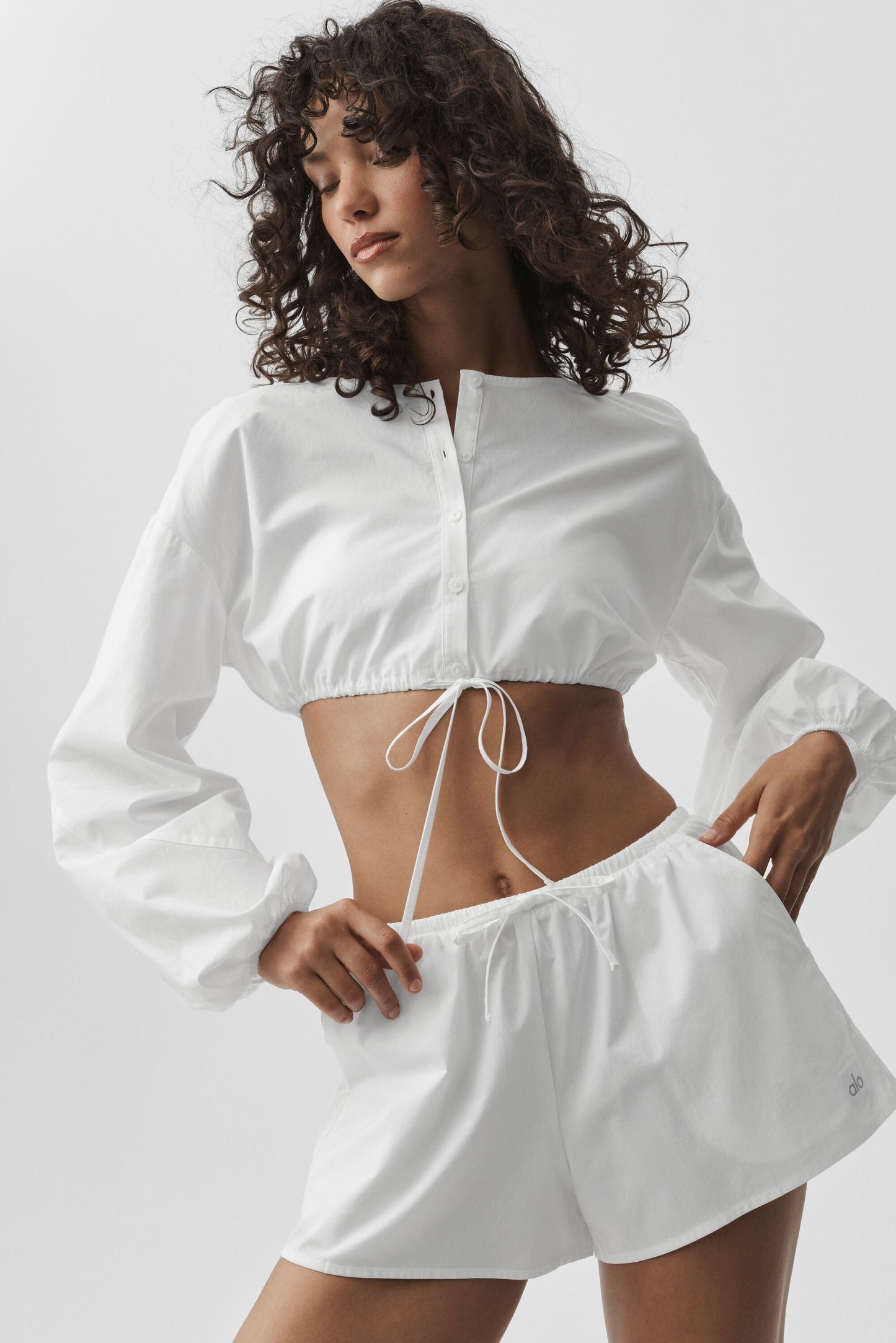Cotton Cropped Real Deal Long Sleeve - White (W31043R)