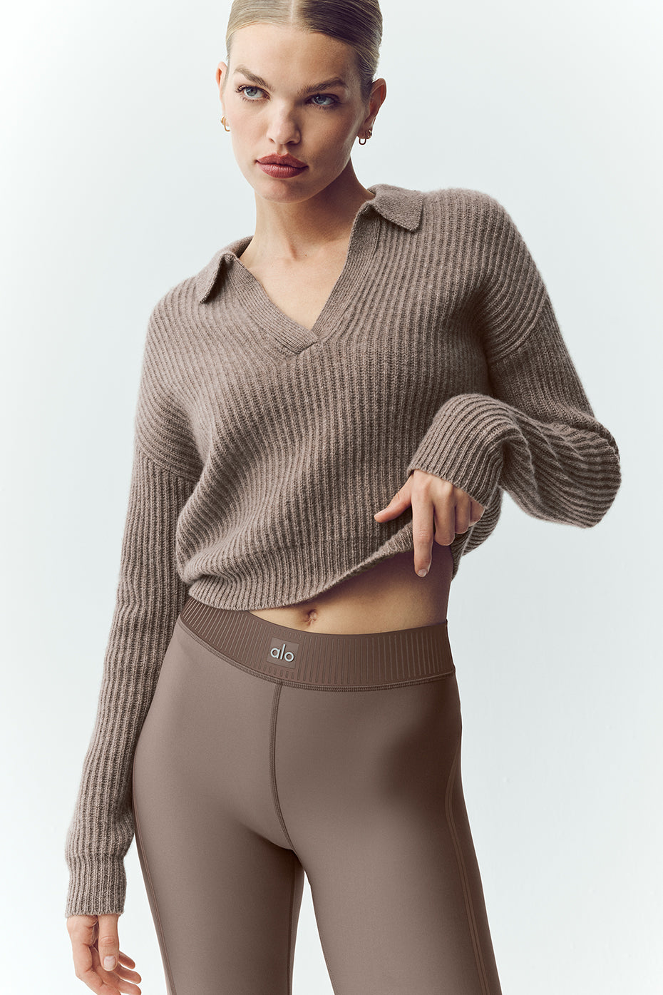 Cashmere Northstar Polo - Alpine Cocoa Heather (W31069P)