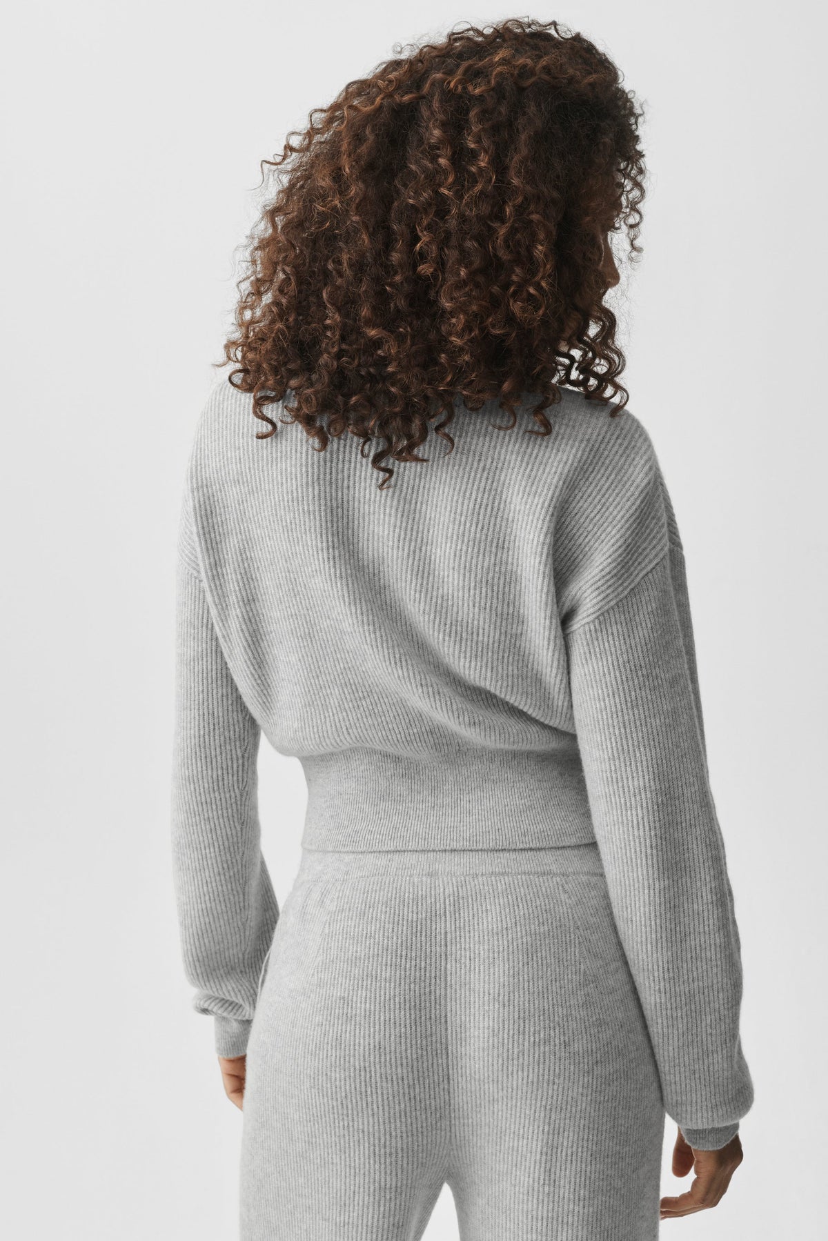 Alo Yoga Cashmere Wool Harmony Full Zip Jacket in Athletic Heather Grey, product image 2 of 6