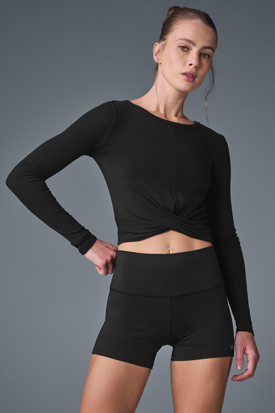 Cover Long Sleeve Top - Black (W3345R)