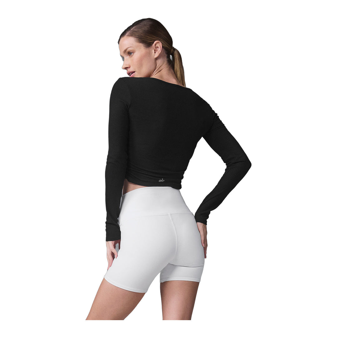 alo Gather Long Sleeve - Black by Alo Yoga