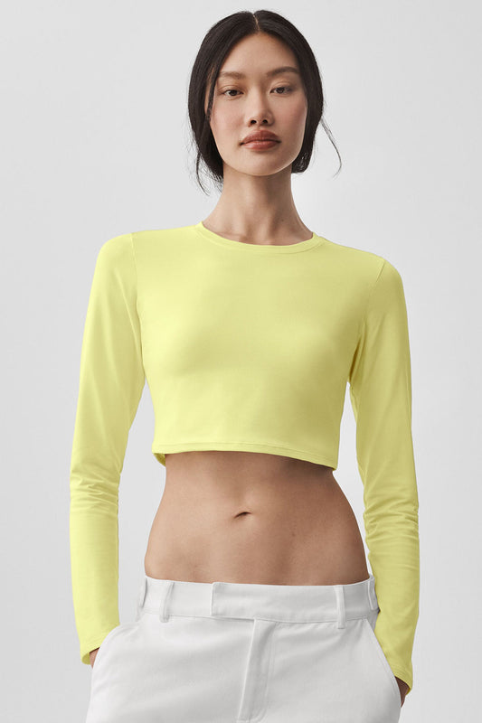 Alosoft Crop Finesse Long Sleeve - Sunshine (W3601R)