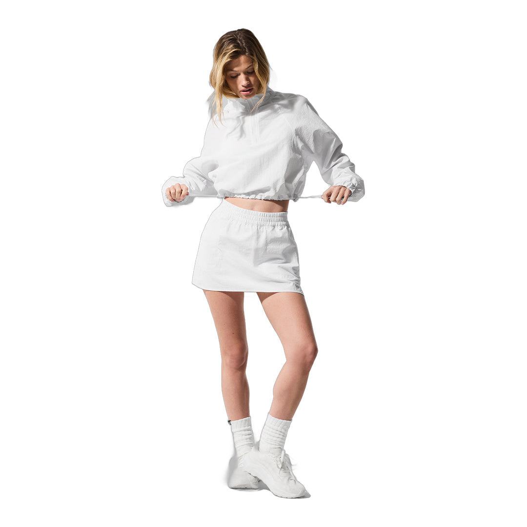 alo Cropped 1/4 Zip Alumni Pullover - White by Alo Yoga