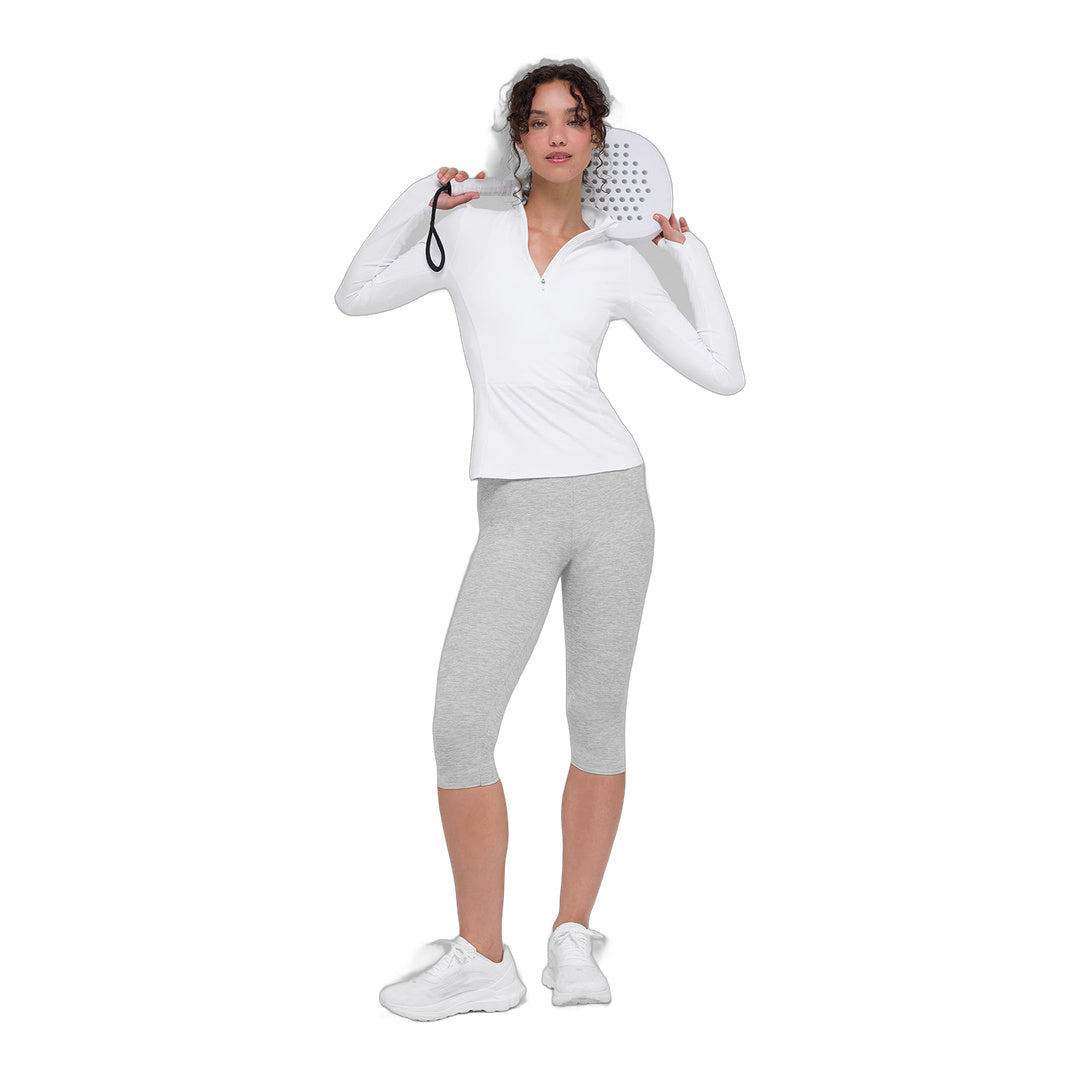 alo Alosoft 1/2 Zip Rapid Pullover - White by Alo Yoga