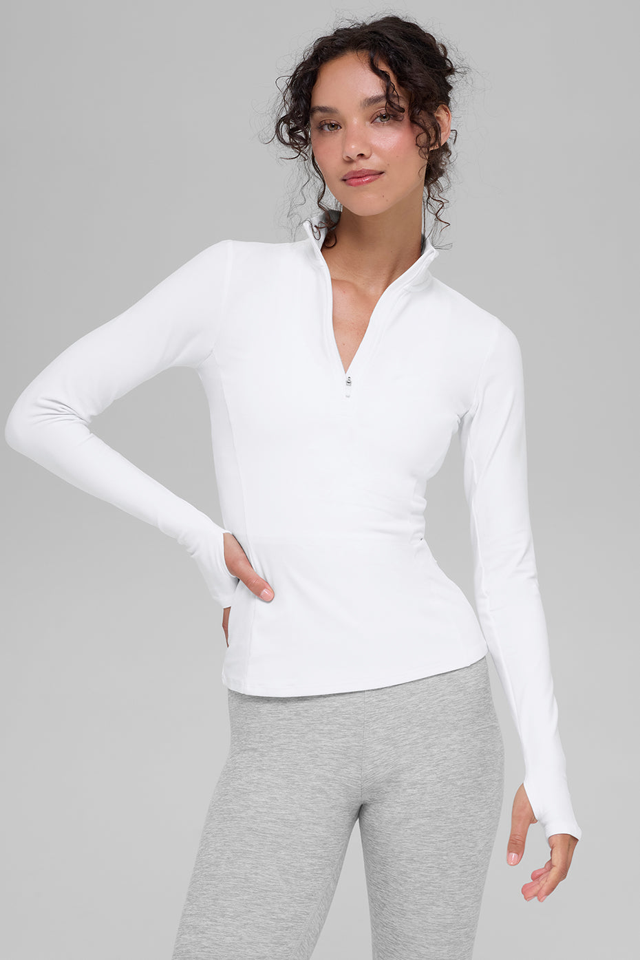 Alosoft 1/2 Zip Rapid Pullover - White (W3694R)