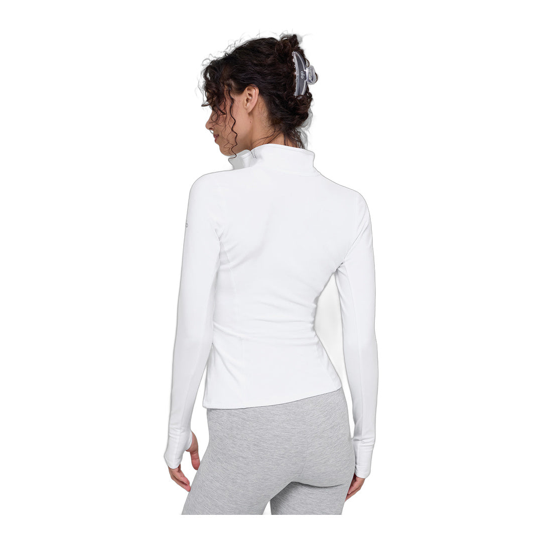 alo Alosoft 1/2 Zip Rapid Pullover - White by Alo Yoga
