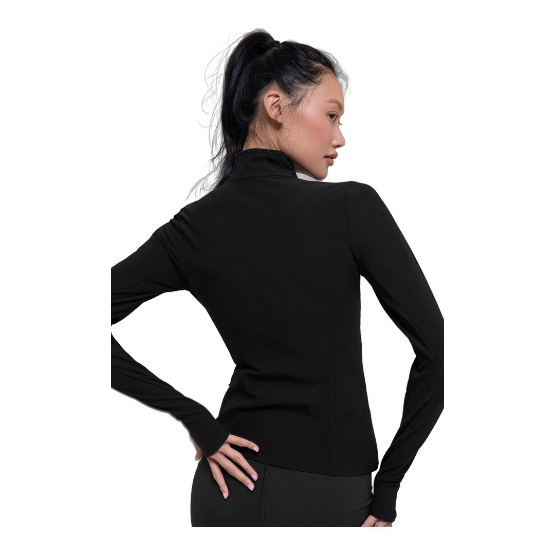 alo Alosoft 1/2 Zip Rapid Pullover - Black by Alo Yoga