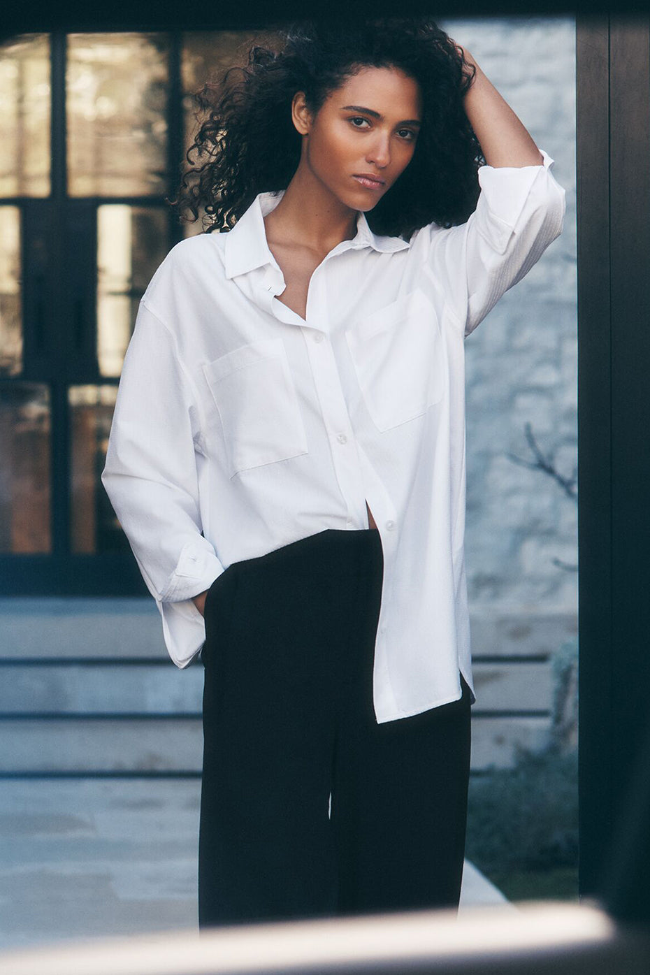 Dreamscape Button Down Long Sleeve - White (W3732R)