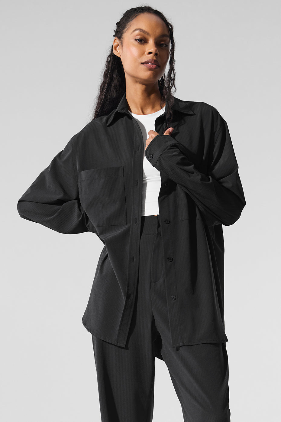 Dreamscape Button Down Long Sleeve - Black (W3732R)