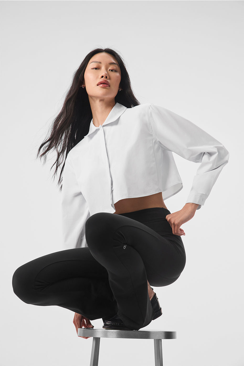 Cropped Take Me Out Button Up - White (W3747R)