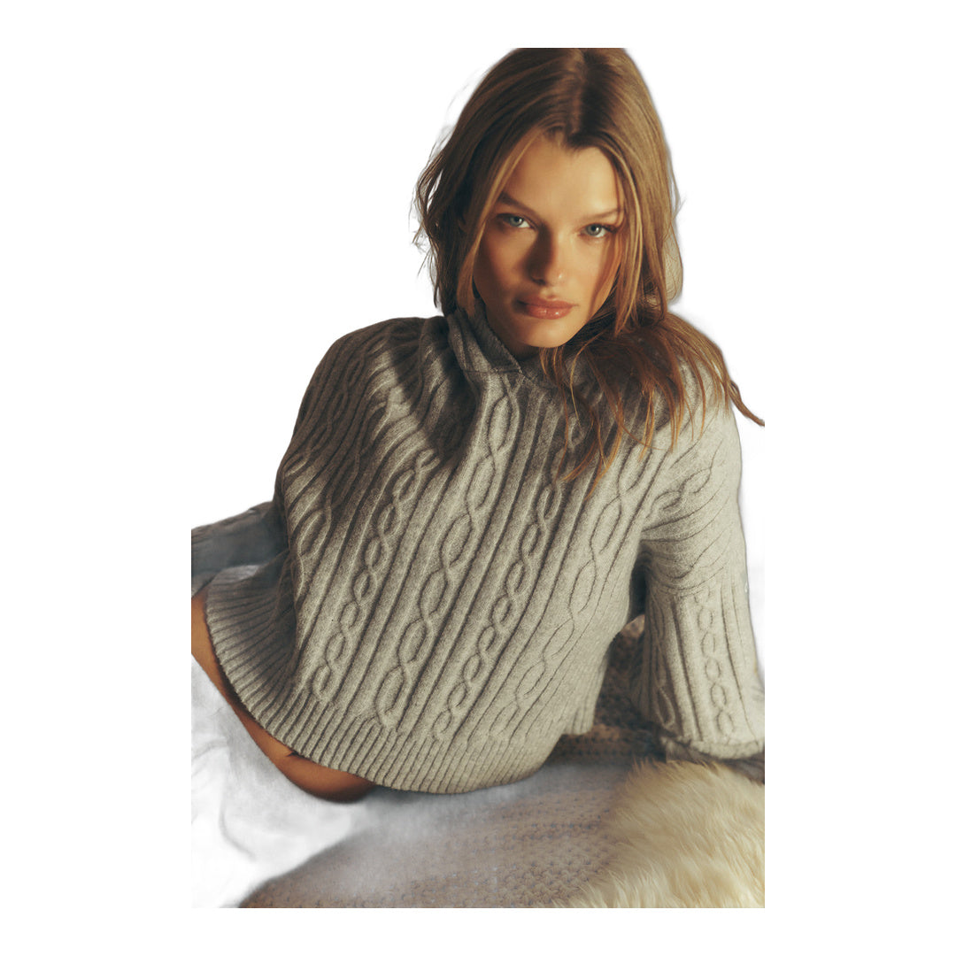 alo Cable Knit Winter Bliss Hoodie - Athletic Heather Grey by Alo Yoga