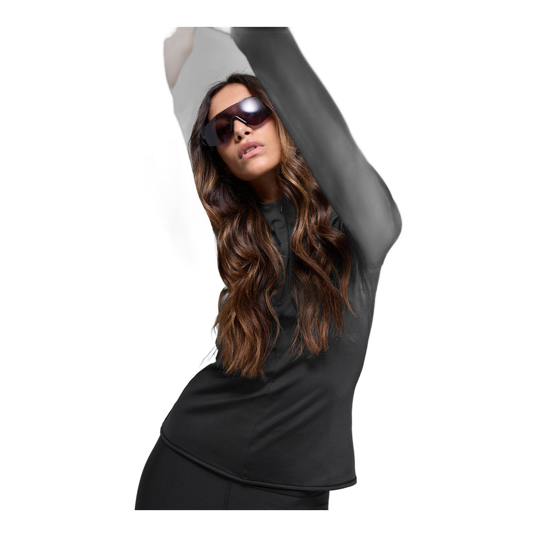 alo Airlift Winter Warm 1/4 Zip Long Sleeve - Black by Alo Yoga