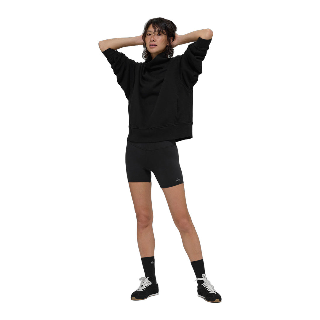 alo Hazy Mock Neck Pullover - Black by Alo Yoga