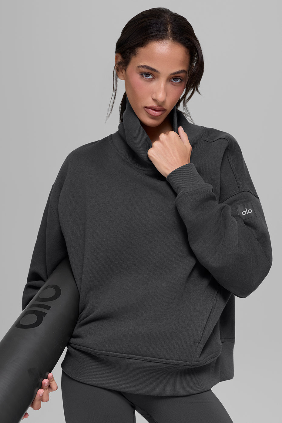 Hazy Mock Neck Pullover - Anthracite (W3845R)