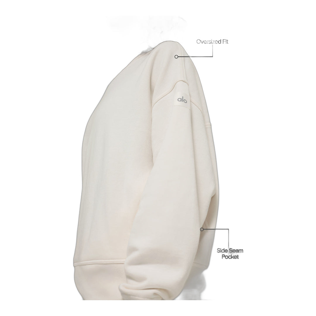 alo Hazy Mock Neck Pullover - Ivory by Alo Yoga