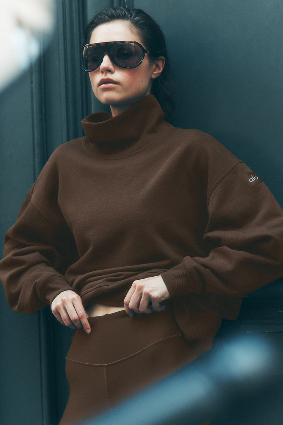 Hazy Mock Neck Pullover - Espresso (W3845R)