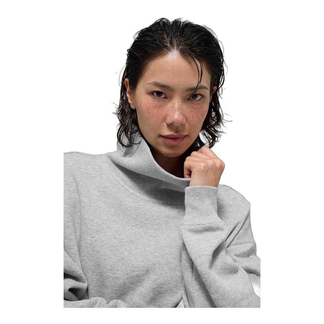 alo Hazy Mock Neck Pullover - Athletic Heather Grey by Alo Yoga