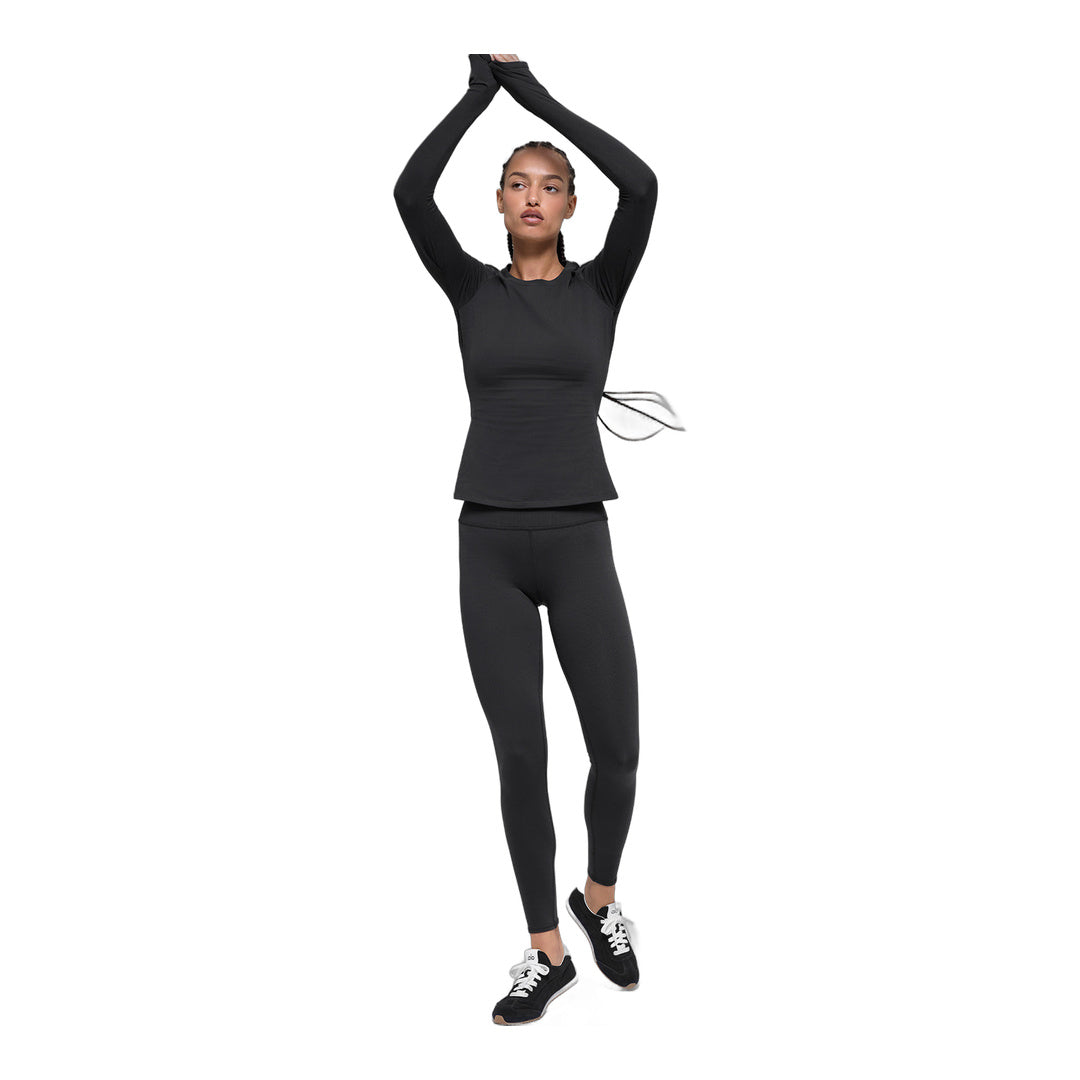 alo Airbrush Winter Warm Nocturne Long Sleeve - Black by Alo Yoga