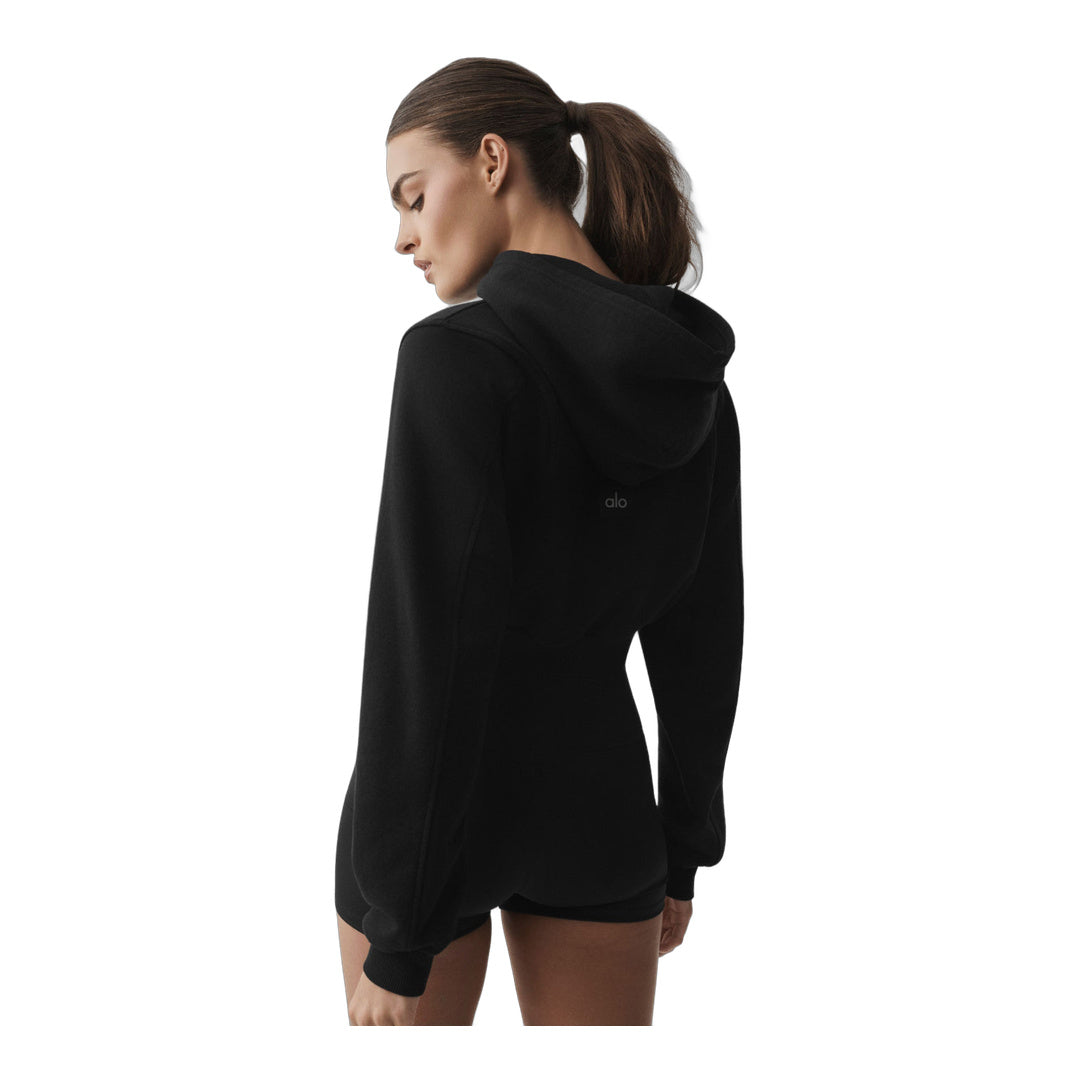 alo Sweet Escape Zip Up Hoodie - Black by Alo Yoga