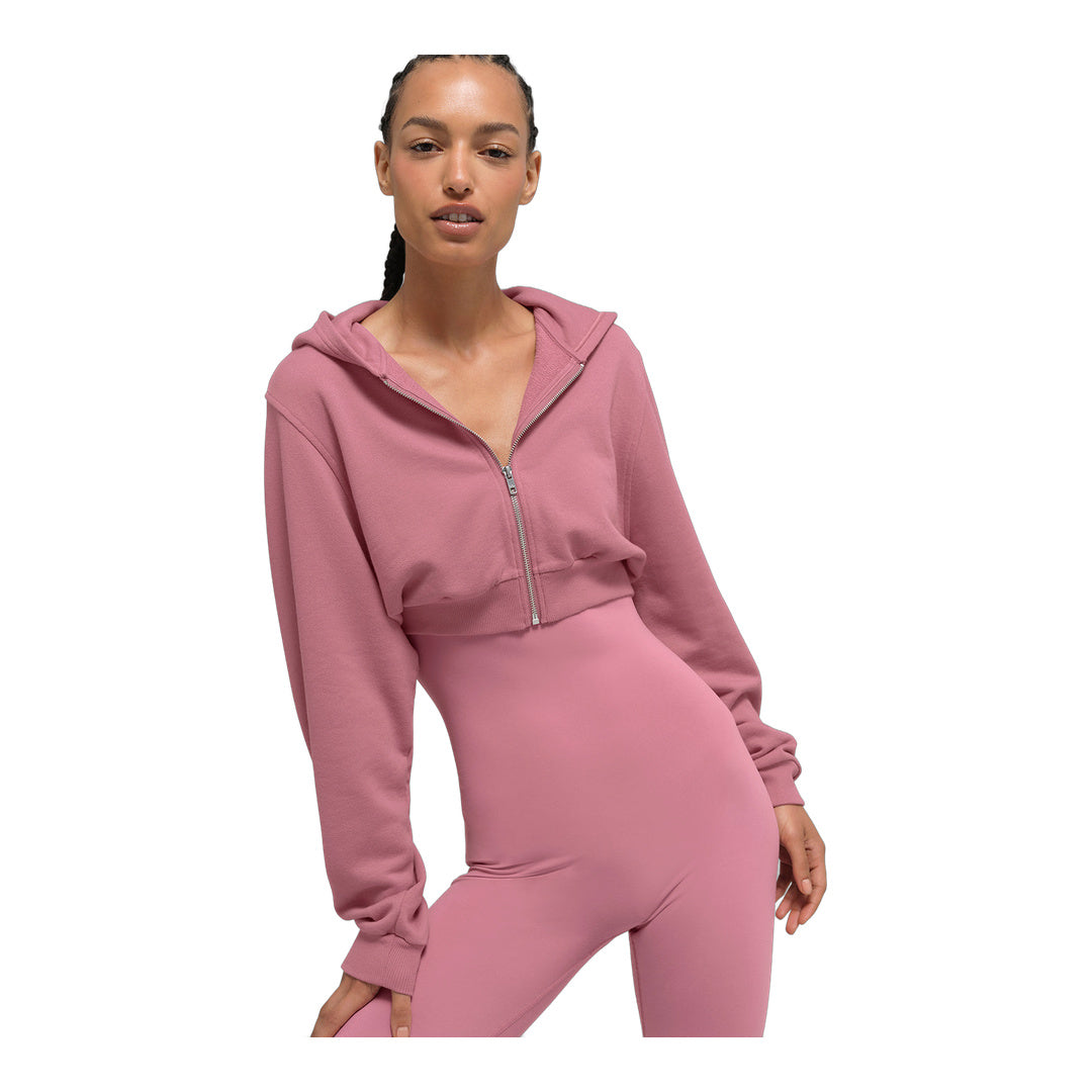 alo Sweet Escape Zip Up Hoodie - Pink Wild Rose by Alo Yoga