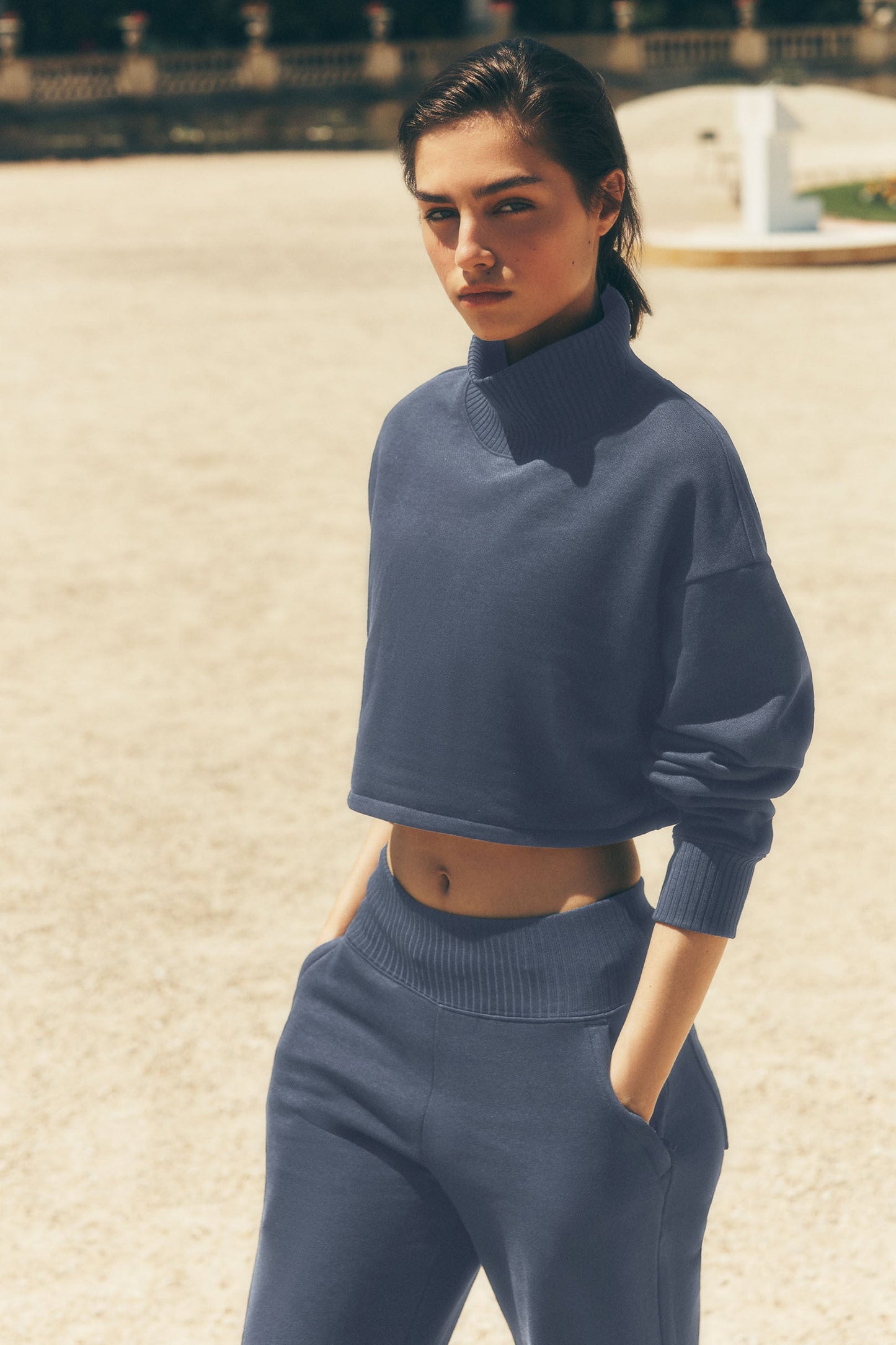 Cropped Serenity Coverup - Bluestone (W3875R)