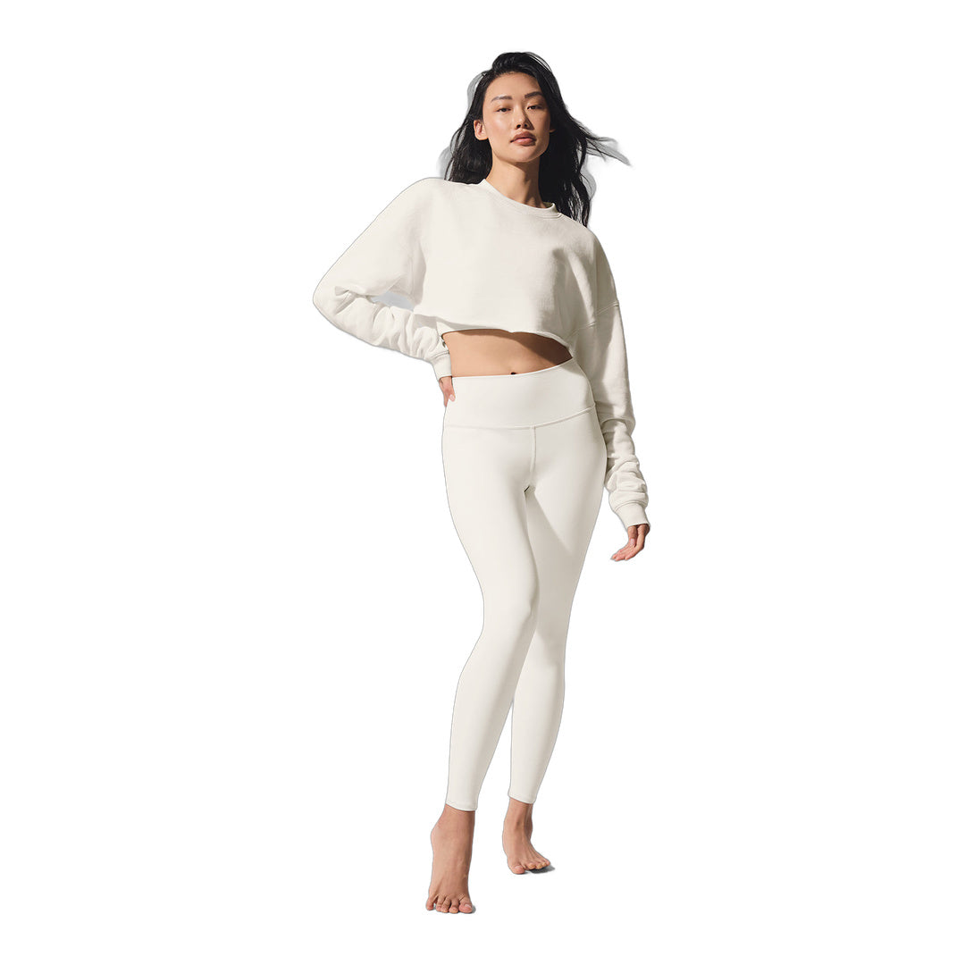 alo Extreme Cropped Pullover - Ivory by Alo Yoga