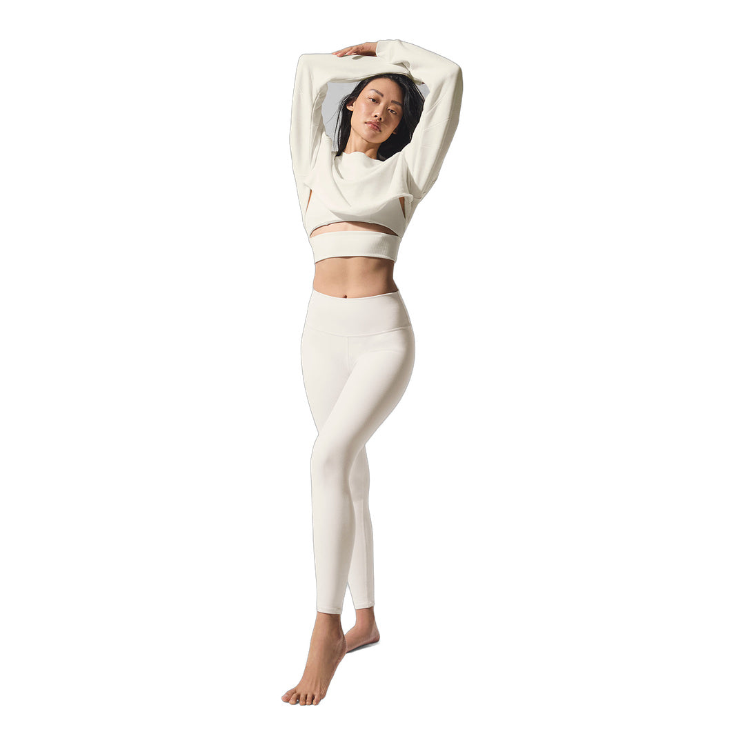 alo Extreme Cropped Pullover - Ivory by Alo Yoga