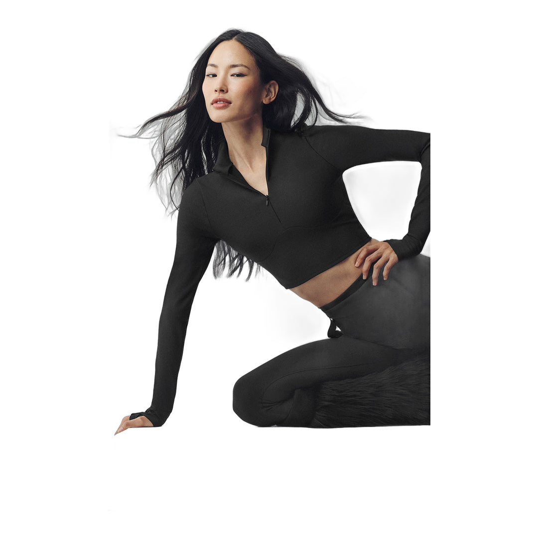 alo Airlift Winter Warm Ski Time Long Sleeve - Black by Alo Yoga