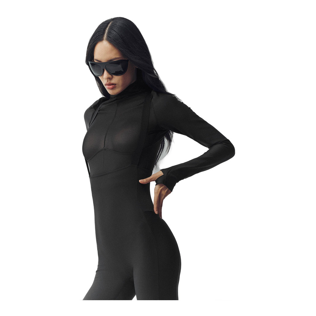 alo Airlift Winter Warm Mesh Ski Time Long Sleeve - Black by Alo Yoga