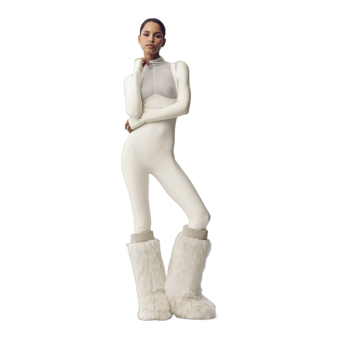 alo Airlift Winter Warm Mesh Ski Time Long Sleeve - Ivory by Alo Yoga